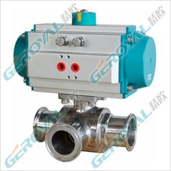 卫生级气动三通球阀