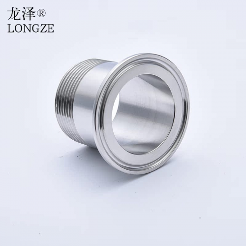 龙泽304/316L不锈钢卫生级快装外丝接头外牙丝扣外螺纹卡箍端接头