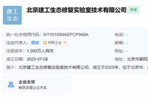建工修复成立新公司，含土壤修复、环境监测业务